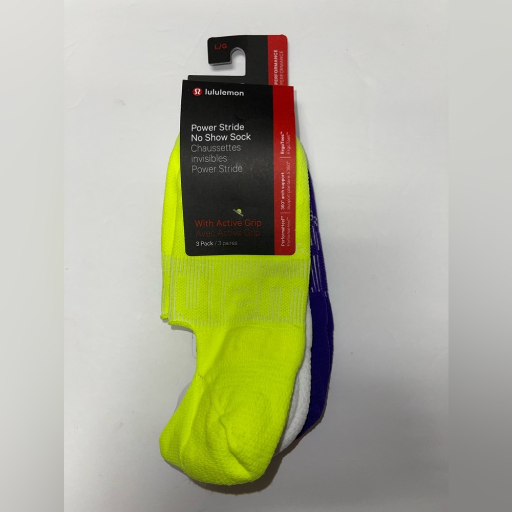 Lululemon Power Stride No Show Sock 3 Pack With Active Grip FOR MEN